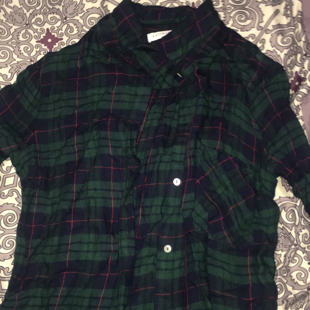 dark green flannel